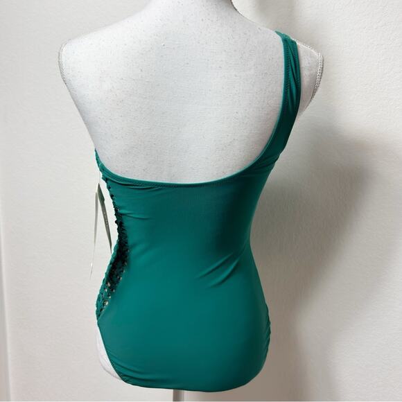 PROFILE BY GOTTEX IOTA ONE SHOULDER EMERALD ONE PIECE WOMEN SWIMSUIT SIZE 6 NEW - Picture 5 of 5
